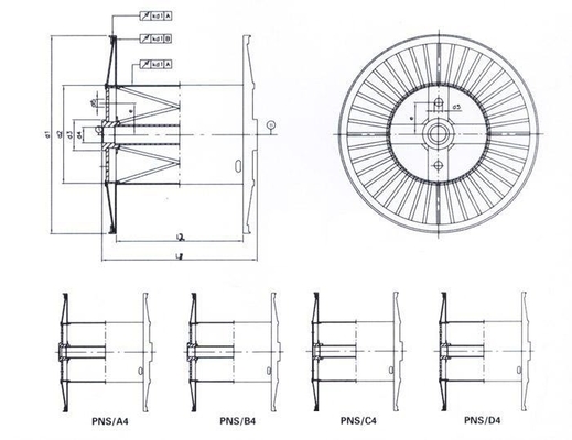 Reel Gelendong Bergelombang Untuk Mesin Stranding / Kumparan Baja / kabel serat optik