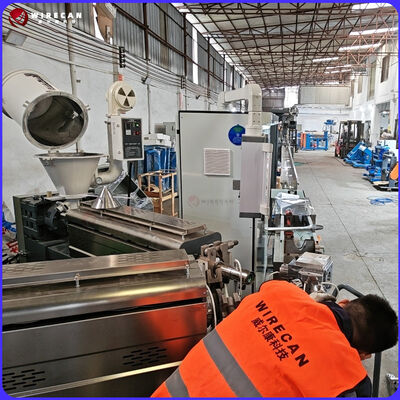 Lini Ekstrusi Kawat Kontrol PLC GF-80+60+50mm Untuk Produksi Kawat Bangunan