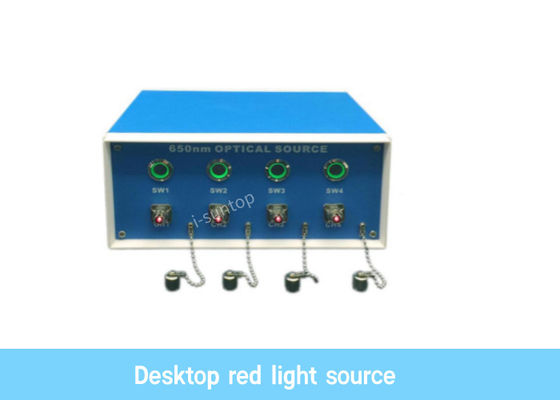 Desktop Empat Saluran Mesin Sumber Lampu Merah Mesin Pembuat Kabel Serat Patch