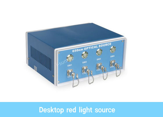 Desktop Empat Saluran Mesin Sumber Lampu Merah Mesin Pembuat Kabel Serat Patch