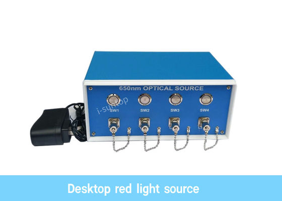Desktop Empat Saluran Mesin Sumber Lampu Merah Mesin Pembuat Kabel Serat Patch