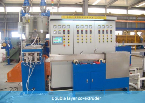 Mesin Extruder Kabel PVC Lapisan Ganda 500mpm Dengan Konduktor Tembaga