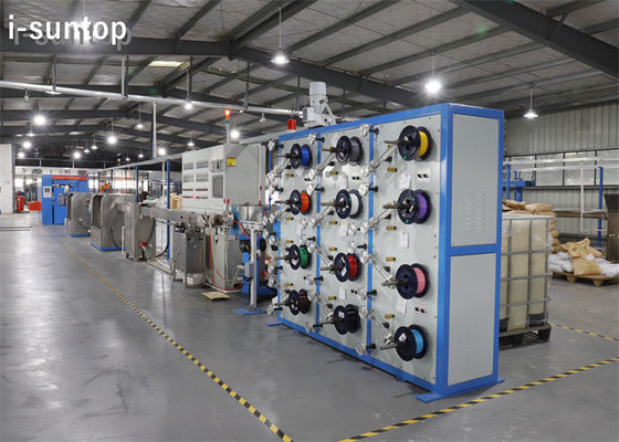 12-24 Core Single Mode Dan Multimode Fiber Optic Cable Lini Produksi Lapisan Sekunder