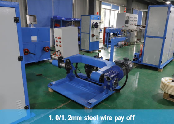 2 * 5mm Square Type FTTH Drop Fiber Optic Cable Machine