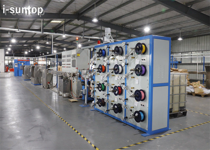12-24 Core Single Mode Dan Multimode Fiber Optic Cable Lini Produksi Lapisan Sekunder